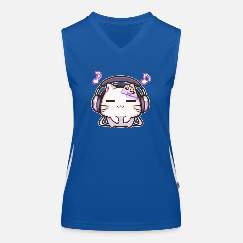 Idée cadeau chat gamer chaton mignon Débardeur respirant contrasté Femme