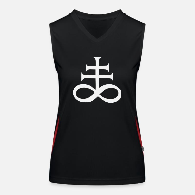 Satan Hexe occulte Sorcière gothique Lucifer Baphomet Débardeur respirant contrasté Femme