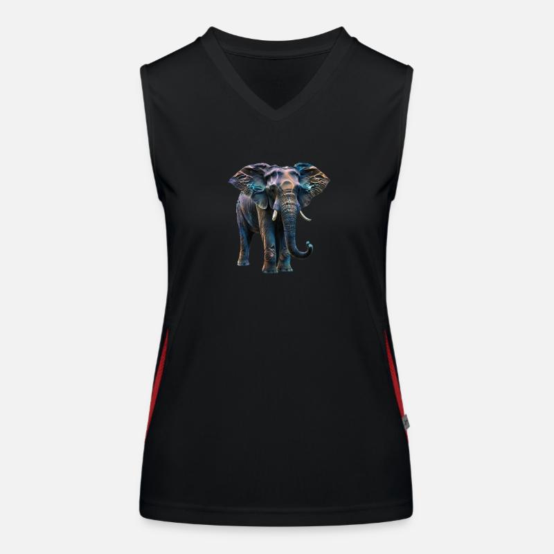 Éléphant irisant II Débardeur respirant contrasté Femme