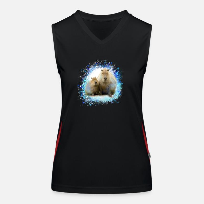 Capybara,Pig,Graffiti,Capybara,Duo Women's Functional Contrast Tank Top