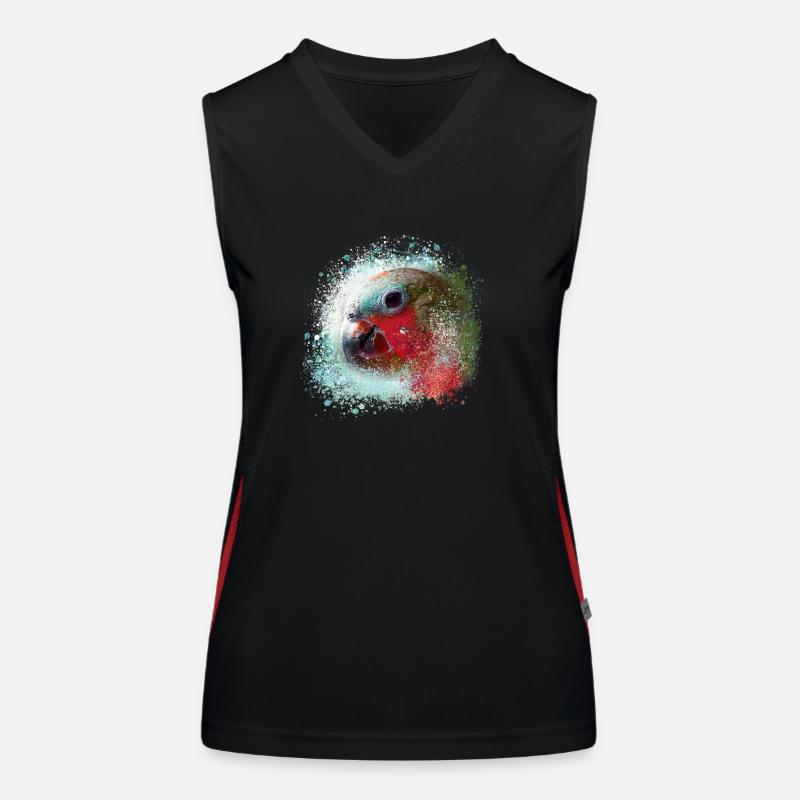 Papagei, ara, aquarell vogel, graffiti,bunt Funktionelles Kontrast-Tank Top für Frauen