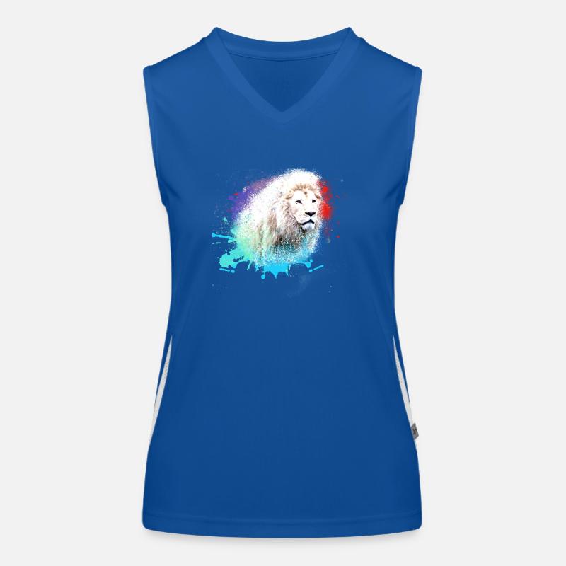 White Lion,Lion,Colorful,Graffiti,Painting Women's Functional Contrast Tank Top
