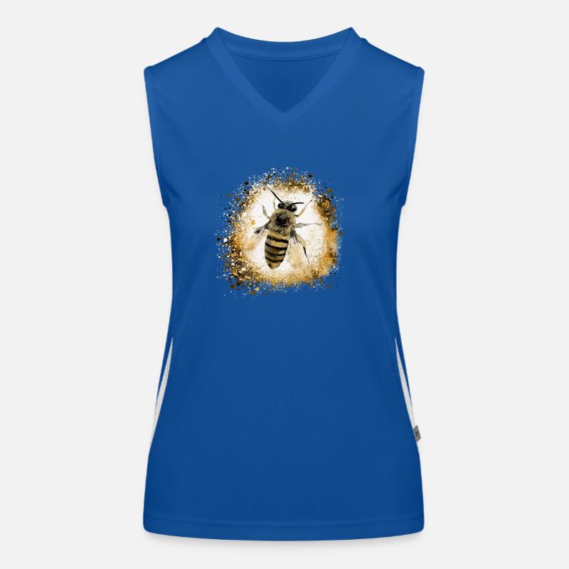Bee,Gold,Graffiti,Painting,Wasp Women's Functional Contrast Tank Top