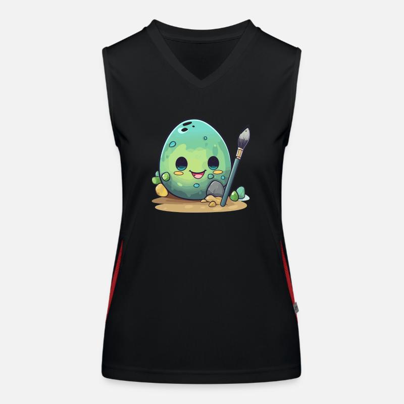 Ei mit Pinsel Funktionelles Kontrast-Tank Top für Frauen