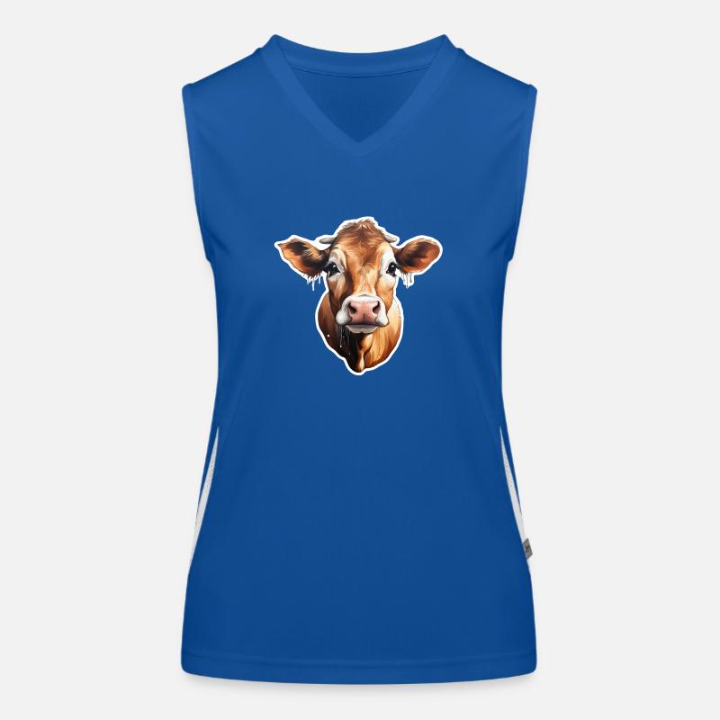 Kuhkopf-Charme: Ländlicher Chic Funktionelles Kontrast-Tank Top für Frauen