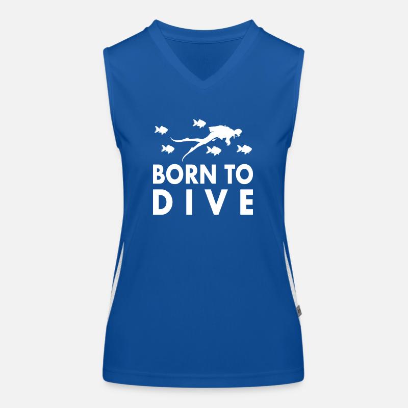 Diver Geschnekidee Saying Born to dive Women's Functional Contrast Tank Top