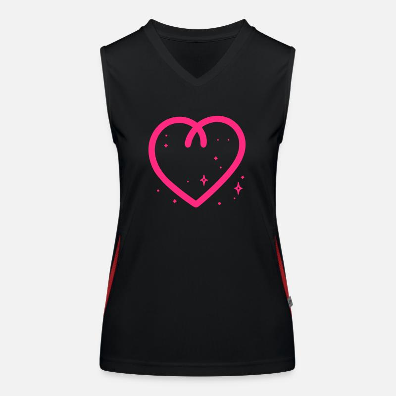 Coeur scintillant Débardeur respirant contrasté Femme