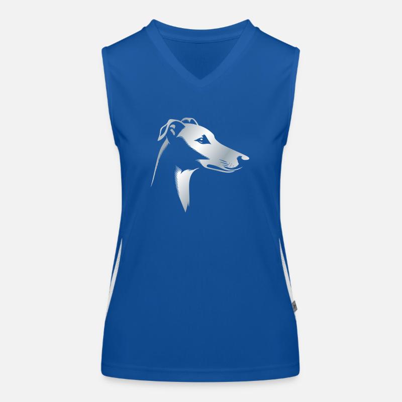Greyhound Greyhound, Dog Head, Silver Drawing Women's Functional Contrast Tank Top
