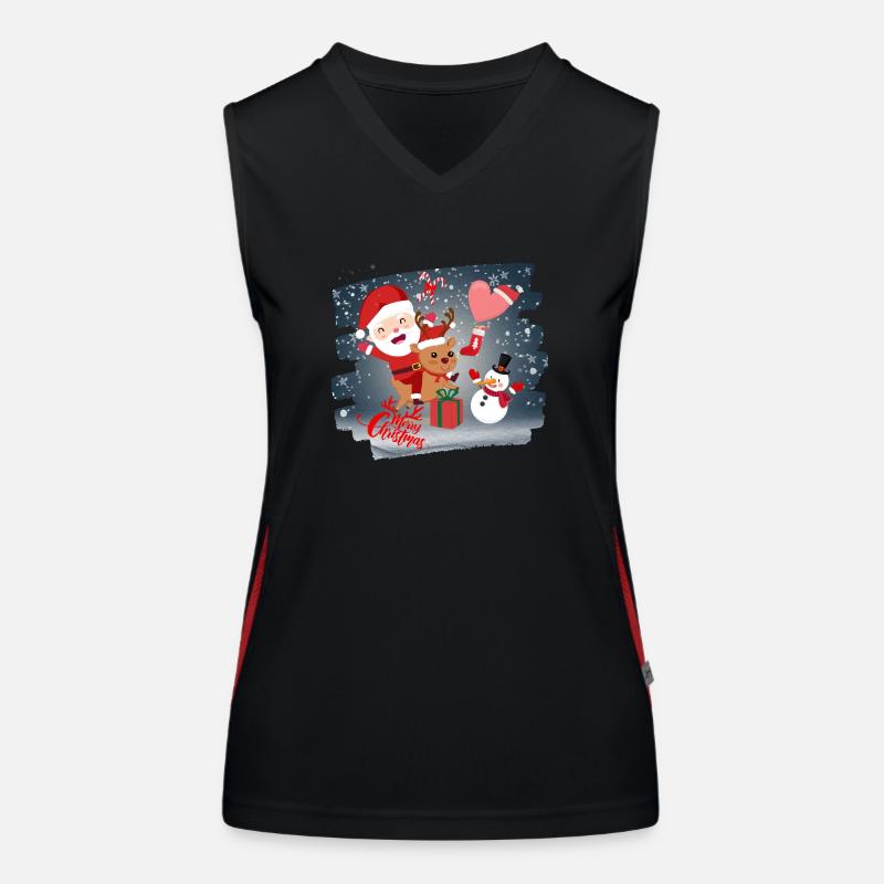 merry Christmas - Women's Functional Contrast Tank Top - black/red