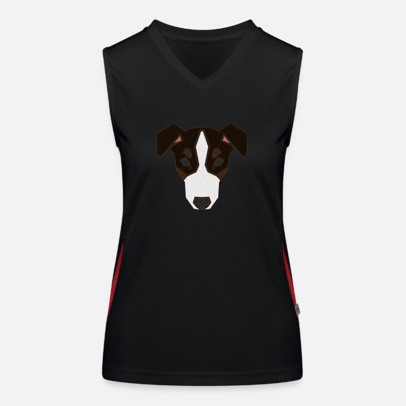 Jack Russell Faces 4a Funktionelles Kontrast-Tank Top für Frauen