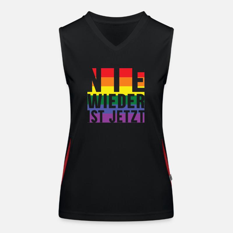 Never again lettering Pride Women's Functional Contrast Tank Top