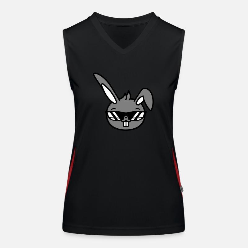 Bunny Sunglasses Cool Bunny Teeth Rabbit Funny Women's Functional Contrast Tank Top