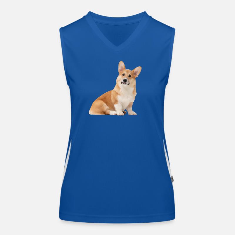 Cute Corgi Dog Women's Functional Contrast Tank Top