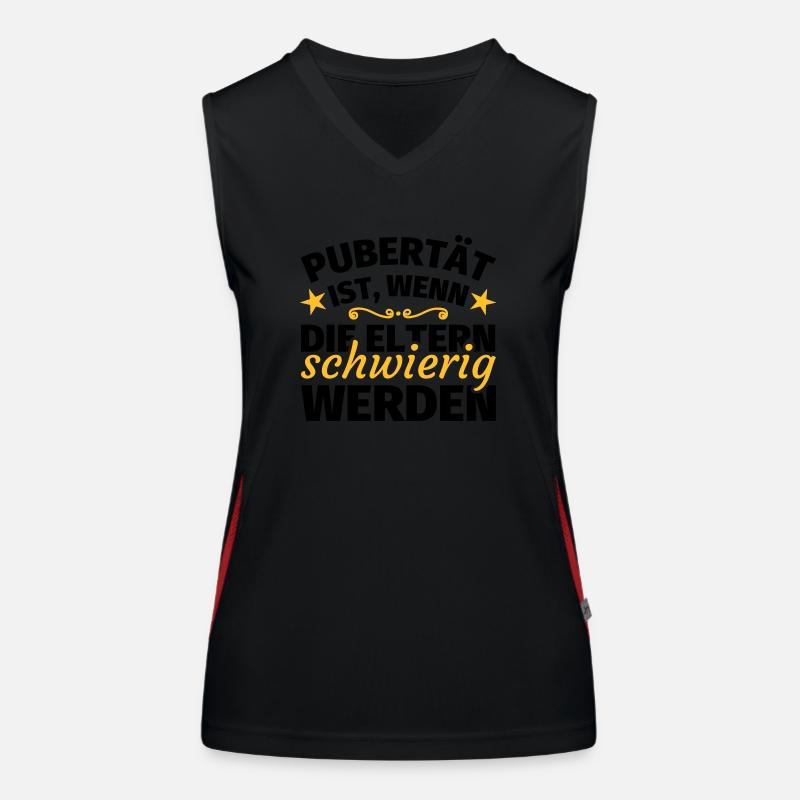 Pubertät lustige Sprüche Funktionelles Kontrast-Tank Top für Frauen