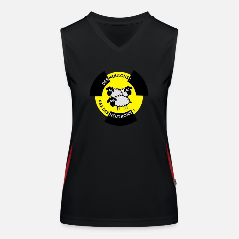Sheep! No Neutron! - Women's Functional Contrast Tank Top - black/red