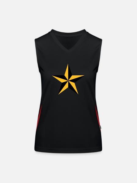Nautical Star - Women's Functional Contrast Tank Top - black/red - Front