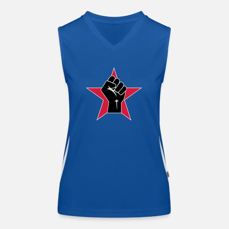 Raised Fist Logo 2 (Vector) Women's Functional Contrast Tank Top