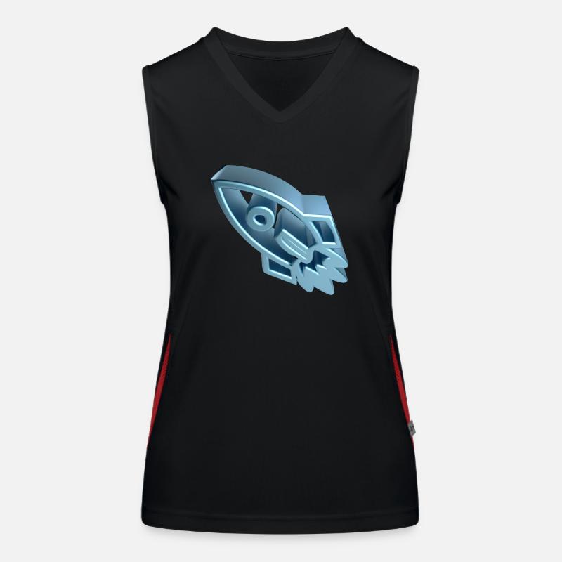 Vers la Lune - 3D - Satin2 Débardeur respirant contrasté Femme