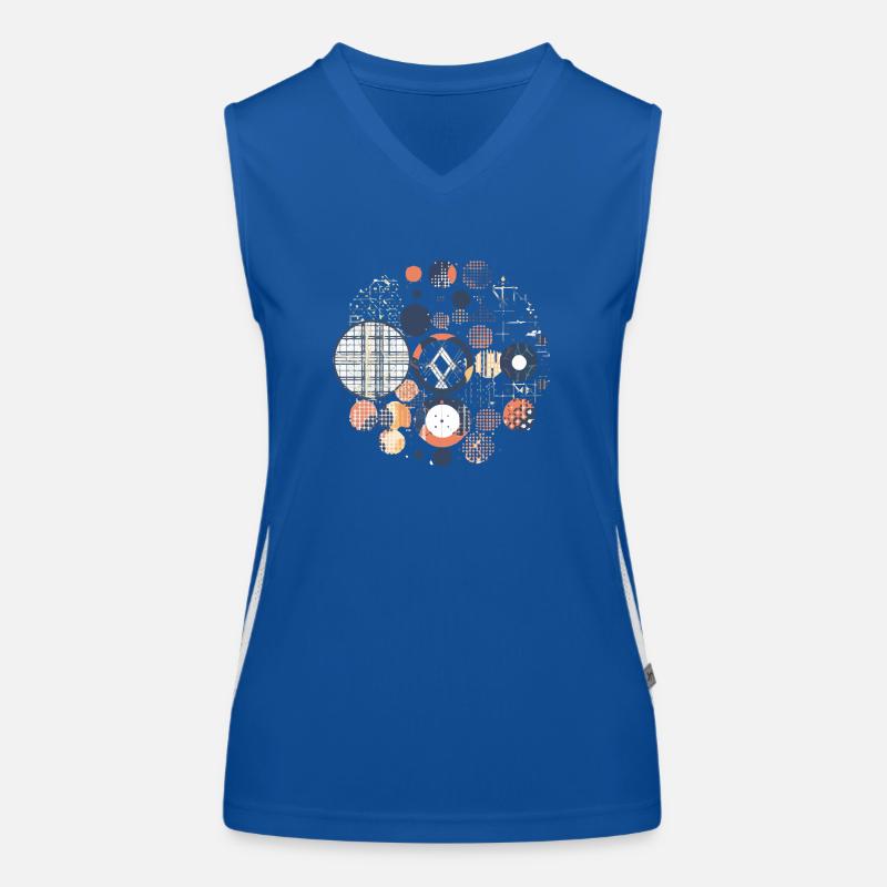 Geometrisches Vintage-Muster Funktionelles Kontrast-Tank Top für Frauen