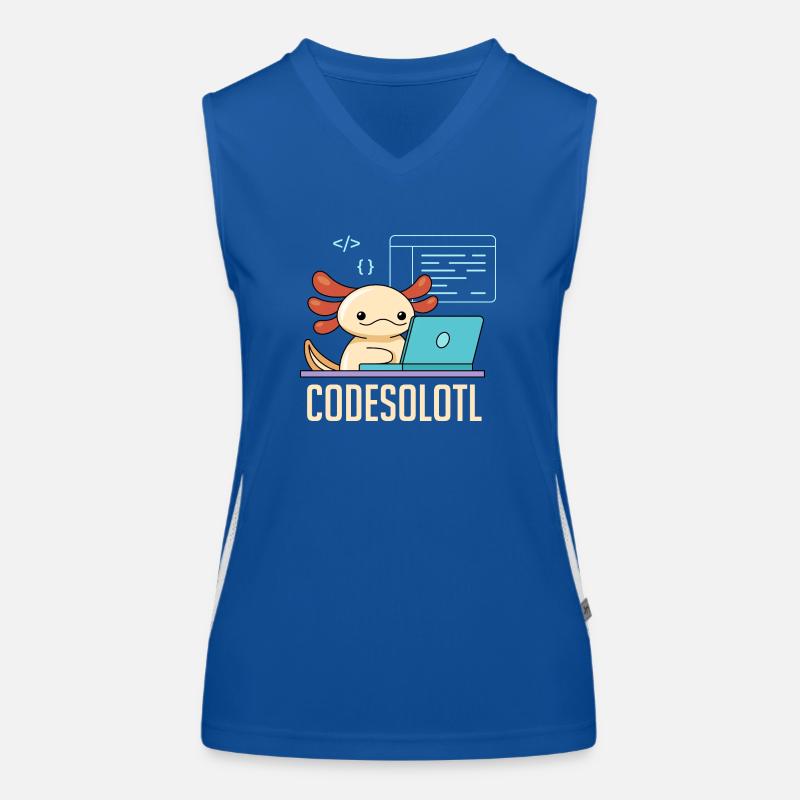 Codesolotl Pun Design for Axolotl Lovers Women's Functional Contrast Tank Top