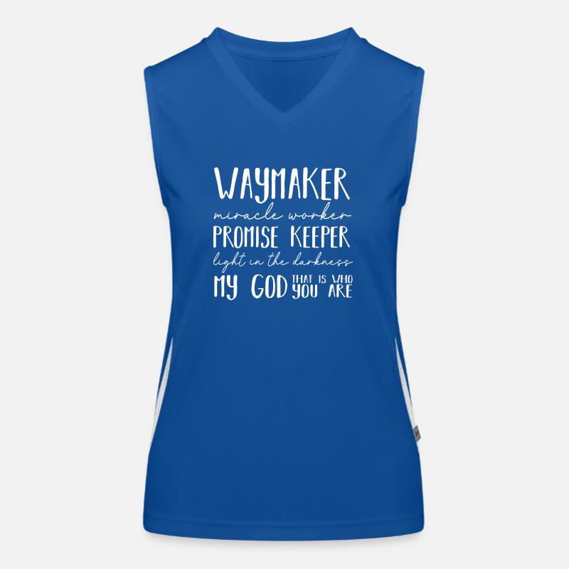 Waymaker Miracle Worker Promise Keeper Christian Women's Functional Contrast Tank Top