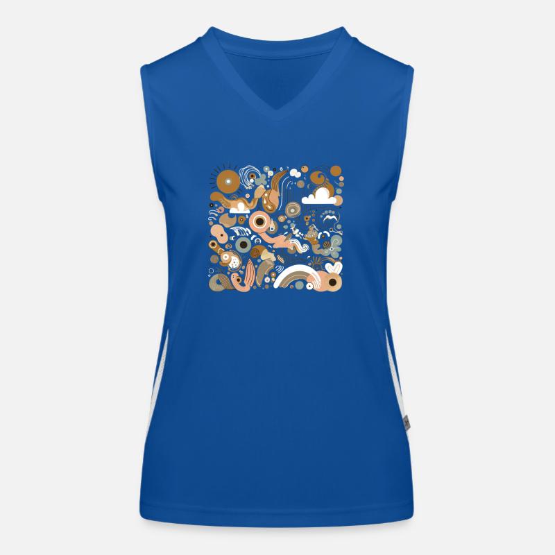 Abstrakte Formen Funktionelles Kontrast-Tank Top für Frauen