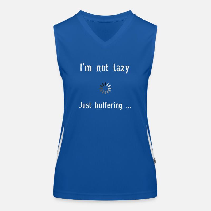 I m not lazy I m in buffering mode Women's Functional Contrast Tank Top