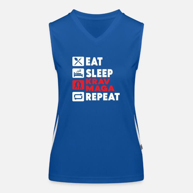Eat Sleep Krav Maga Repeat Martial Arts Training Funktionelles Kontrast-Tank Top für Frauen