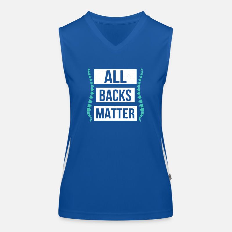 All Backs Matter Chiropraticien Physiothérapeute Débardeur respirant contrasté Femme