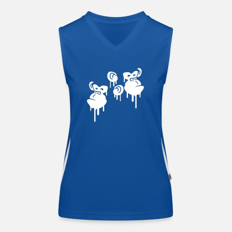 Graffiti Drop Monkey Heads Spray Faces Team Women's Functional Contrast Tank Top