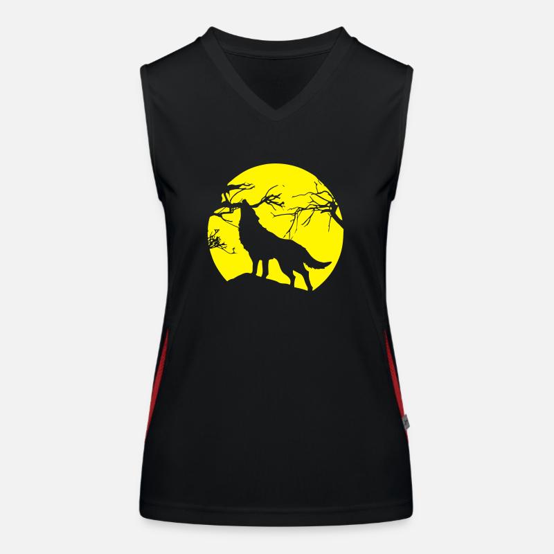 wolf - mond - baum Funktionelles Kontrast-Tank Top für Frauen