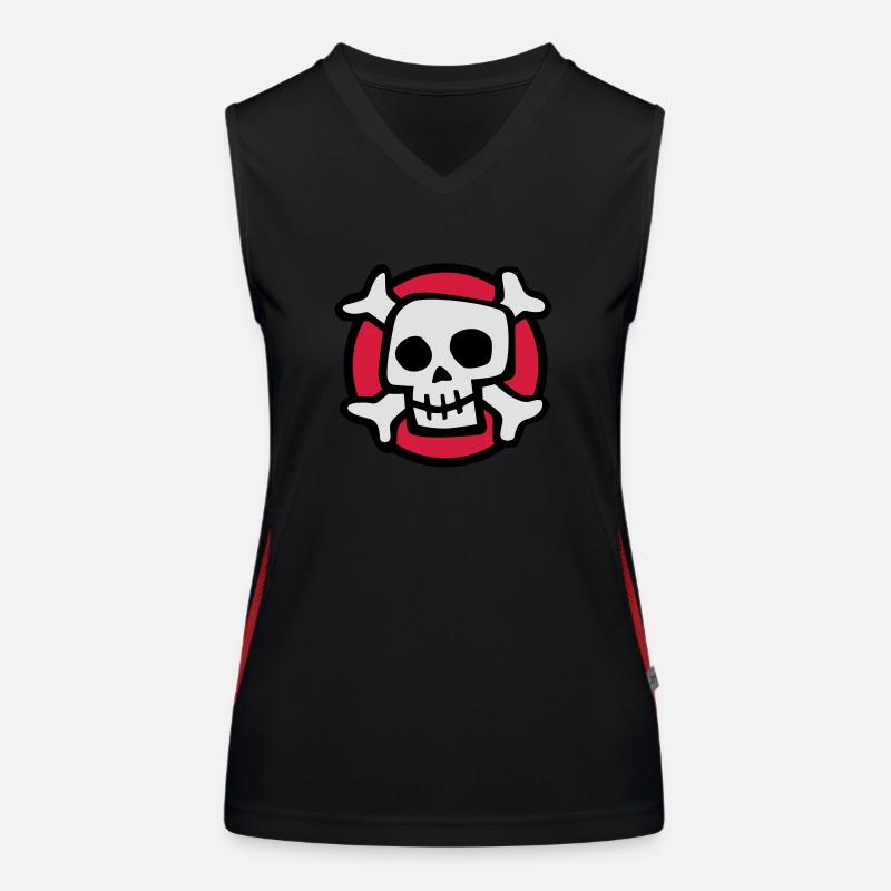 comic_skull_072011_a_3c Débardeur respirant contrasté Femme