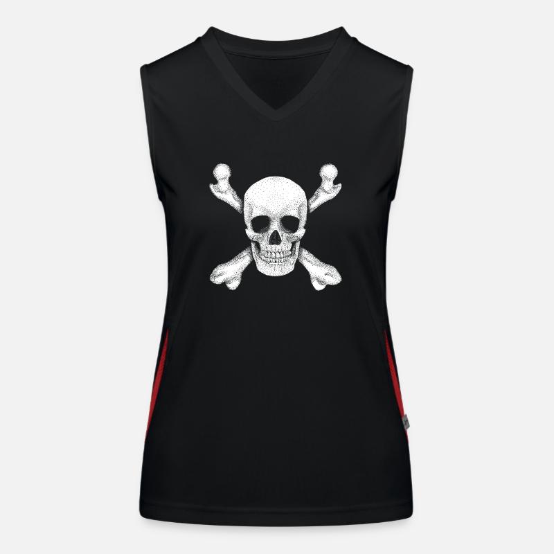 Jolly Roger Pirate Skull Women's Functional Contrast Tank Top