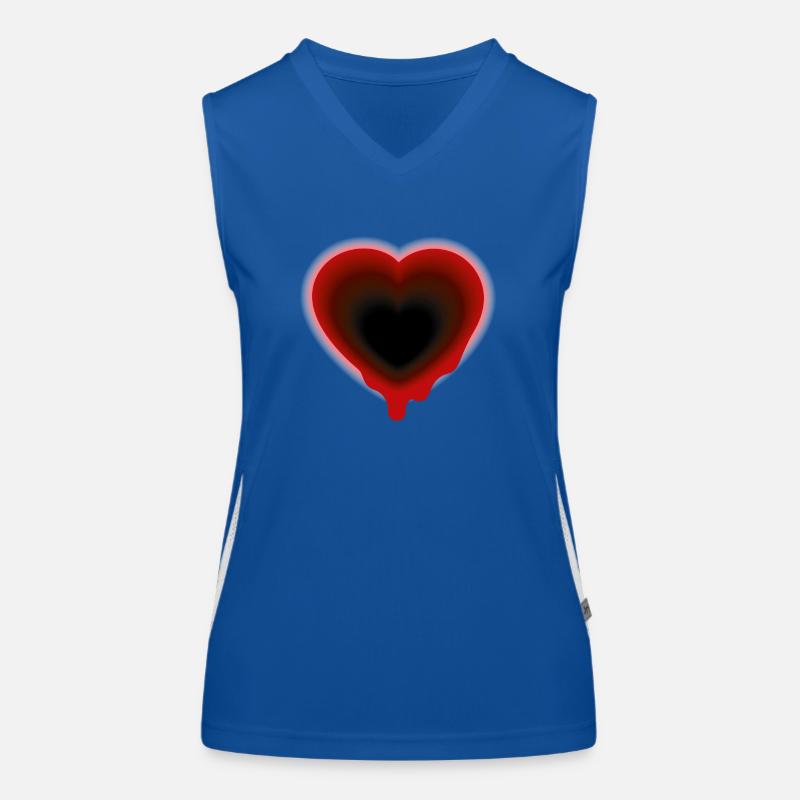 Smiley Heart black and red Women's Functional Contrast Tank Top