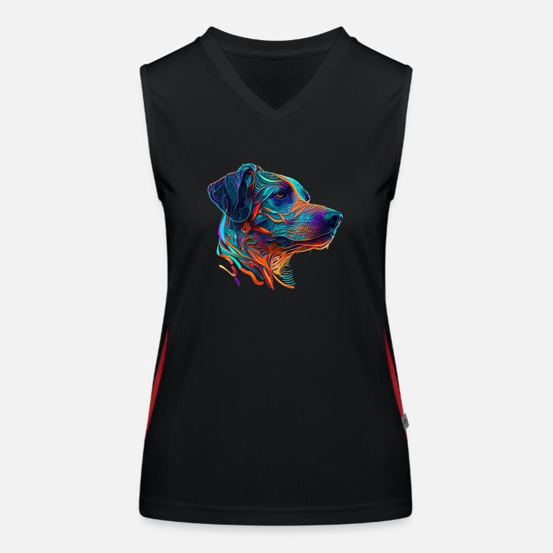 Rhodesian Ridgeback Hunderasse Vector Hund in bunt Funktionelles Kontrast-Tank Top für Frauen