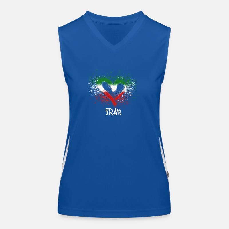 Iran,heart,iran,flag,graffiti Women's Functional Contrast Tank Top