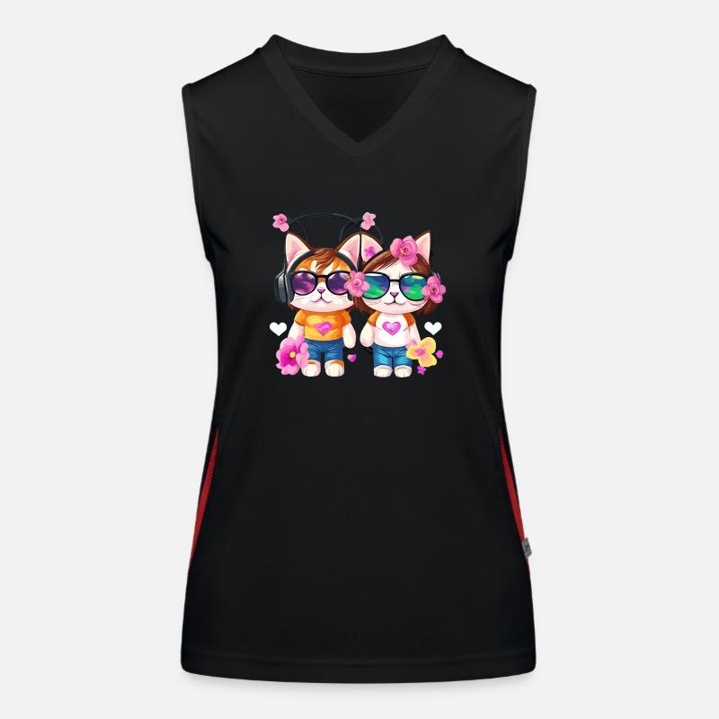 Amis chats Débardeur respirant contrasté Femme