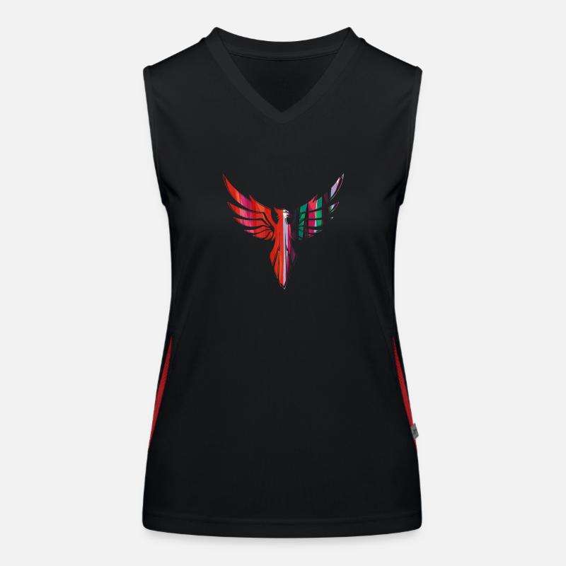 Phoenix,bird,graffiti,painting,blue Women's Functional Contrast Tank Top