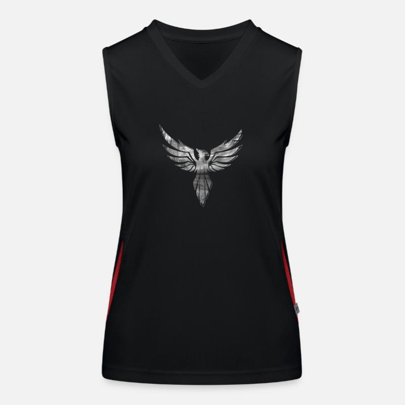 phoenix,vogel,graffiti,silber Funktionelles Kontrast-Tank Top für Frauen