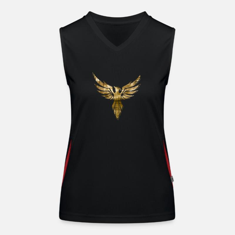 phoenix,vogel,graffiti,gold Funktionelles Kontrast-Tank Top für Frauen