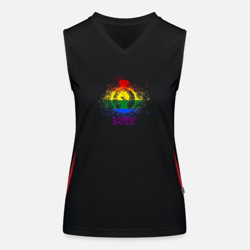 bride,braut,LGBT,regenbogen,pride,gay pride Funktionelles Kontrast-Tank Top für Frauen