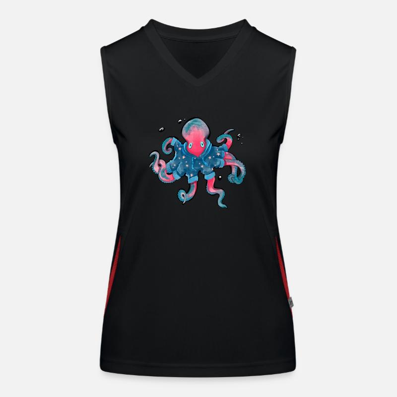 Weihnachtskrake Funktionelles Kontrast-Tank Top für Frauen