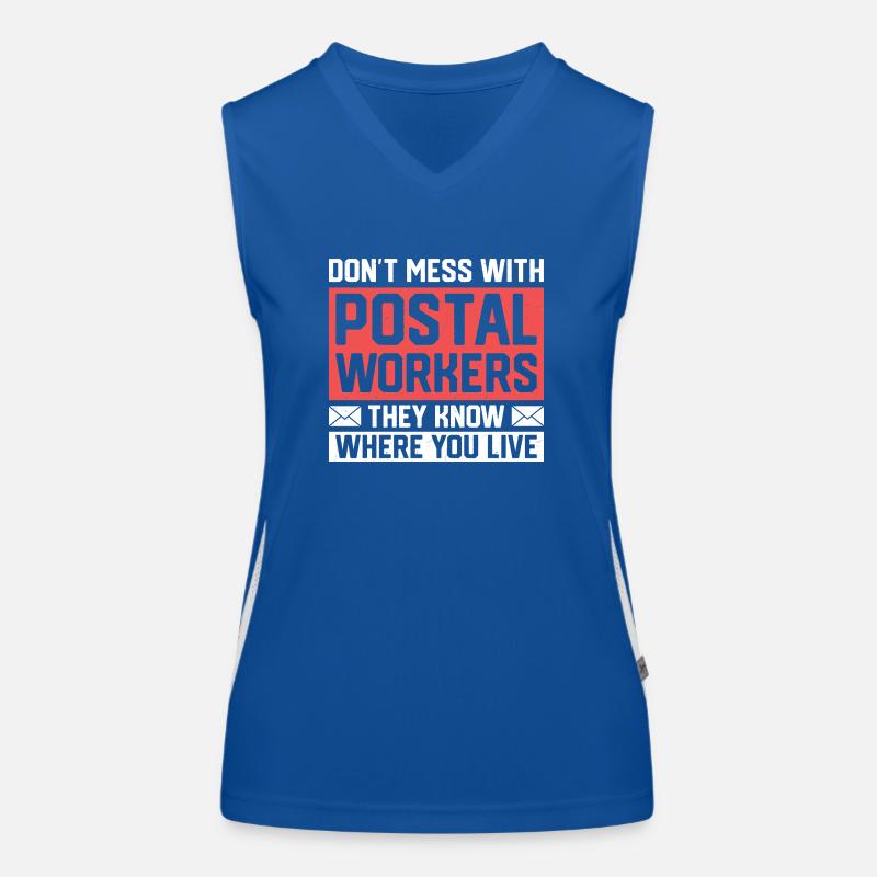Don't Mess With Postal Workers Mail Mailman Women's Functional Contrast Tank Top