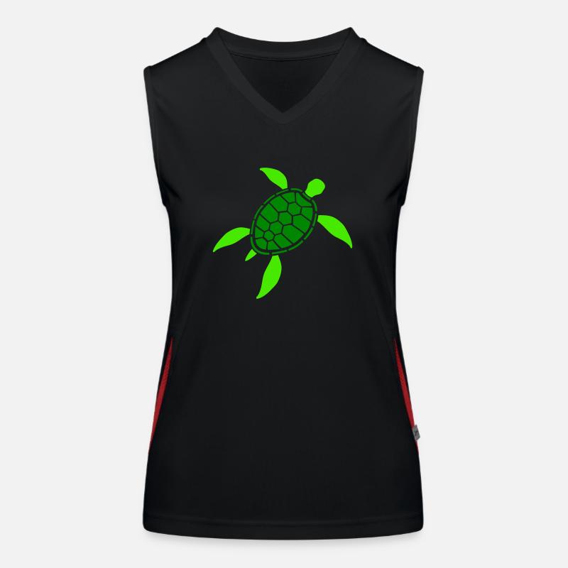 Turtle Turtle Shell Icon Logo Cool Women's Functional Contrast Tank Top