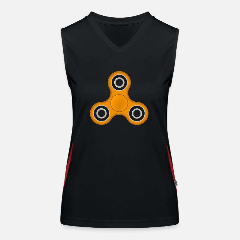 Fidget Spinner orange Funktionelles Kontrast-Tank Top für Frauen