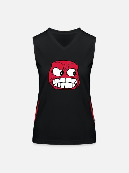 boese wuetend beherrschung verloren zusammen reiss - Funktionelles Kontrast-Tank Top für Frauen - Schwarz/Rot - Vorne