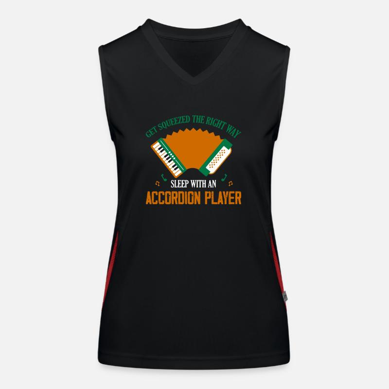 Get Squeezed The Right Way Sleep With An Accordion Funktionelles Kontrast-Tank Top für Frauen