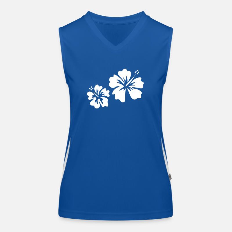 White hibiscus Women's Functional Contrast Tank Top