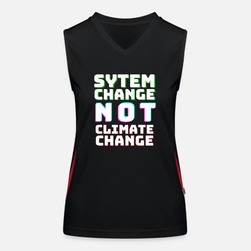 System Change not Climate Change Funktionelles Kontrast-Tank Top für Frauen