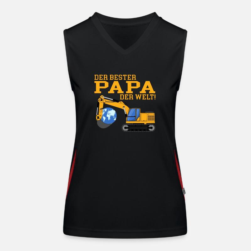 Bagger der beste Papa der Welt Funktionelles Kontrast-Tank Top für Frauen